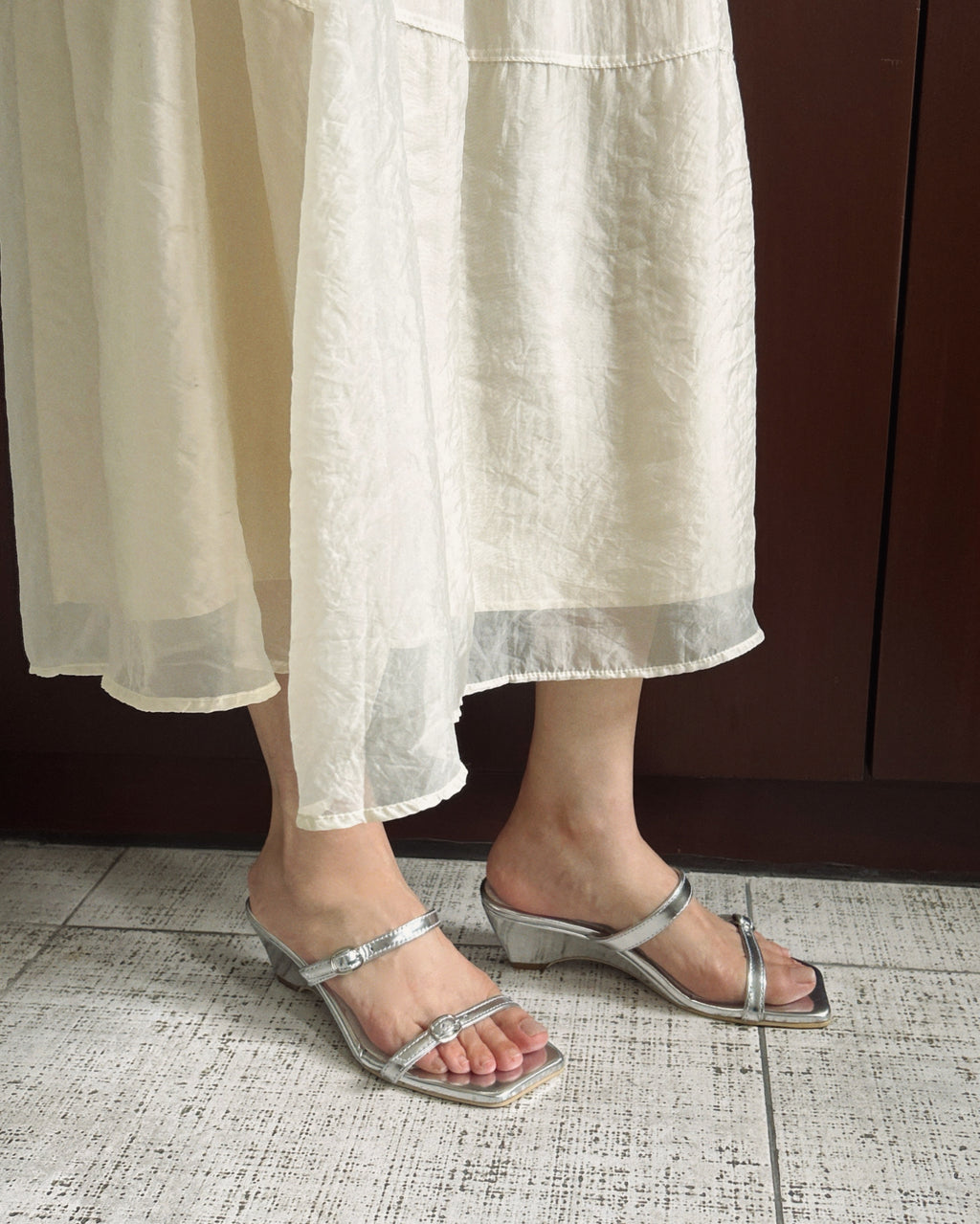 Bessette Wedge Silver Patent Leather