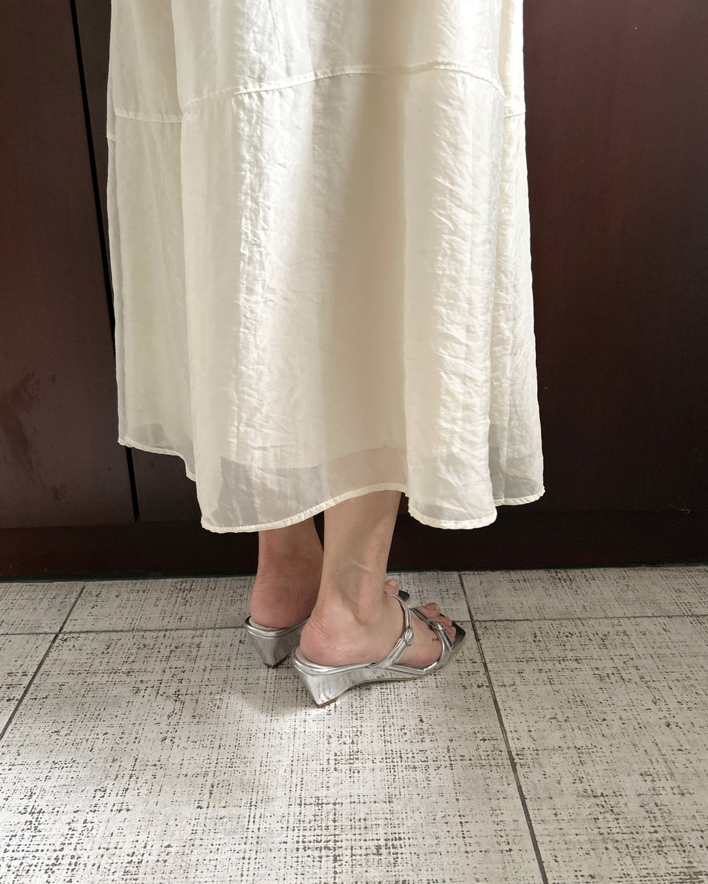 Bessette Wedge Silver Patent Leather