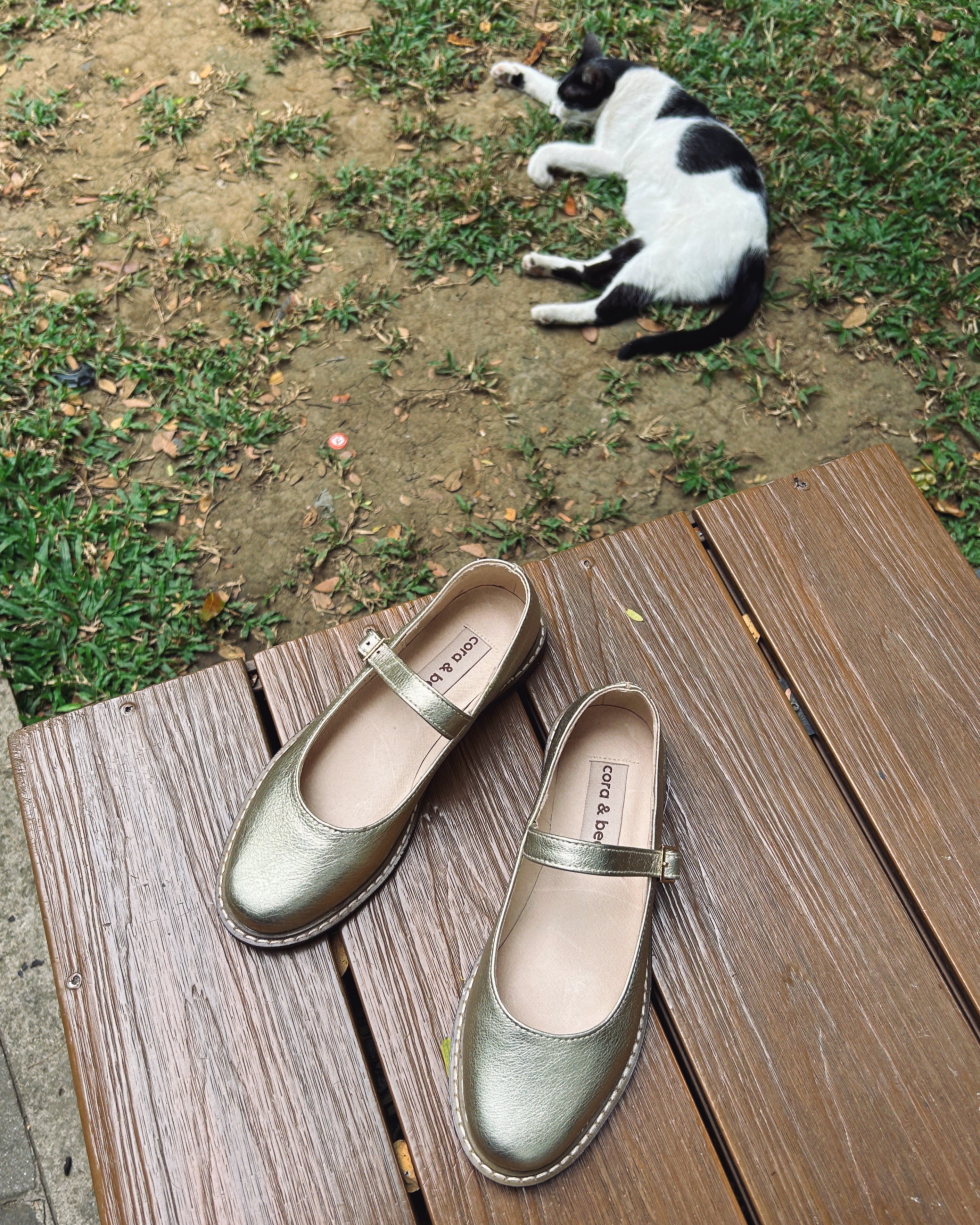 Nona Gold Genuine Leather