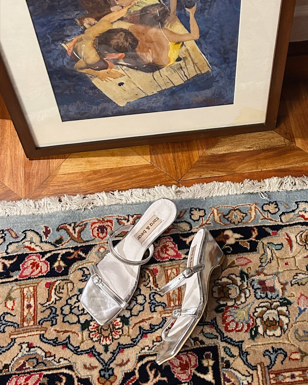 Bessette Wedge Silver Patent Leather