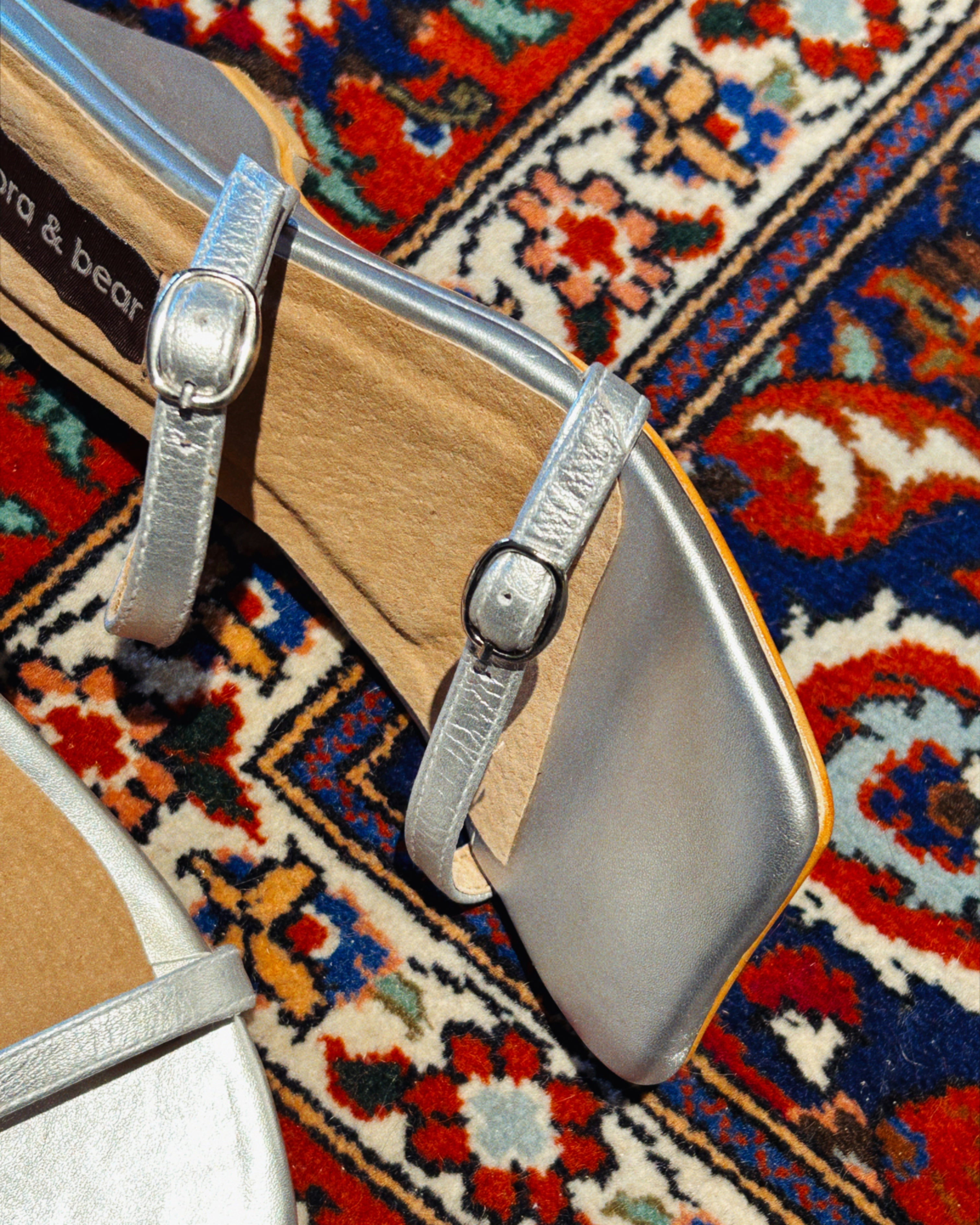 Sample Sale - Bessette Wedge Silver Leather Size 7
