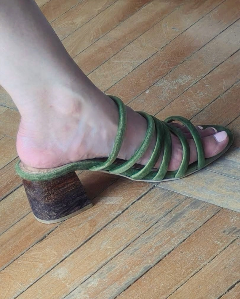 Sample Sale - Selva Olive Velvet Size 9