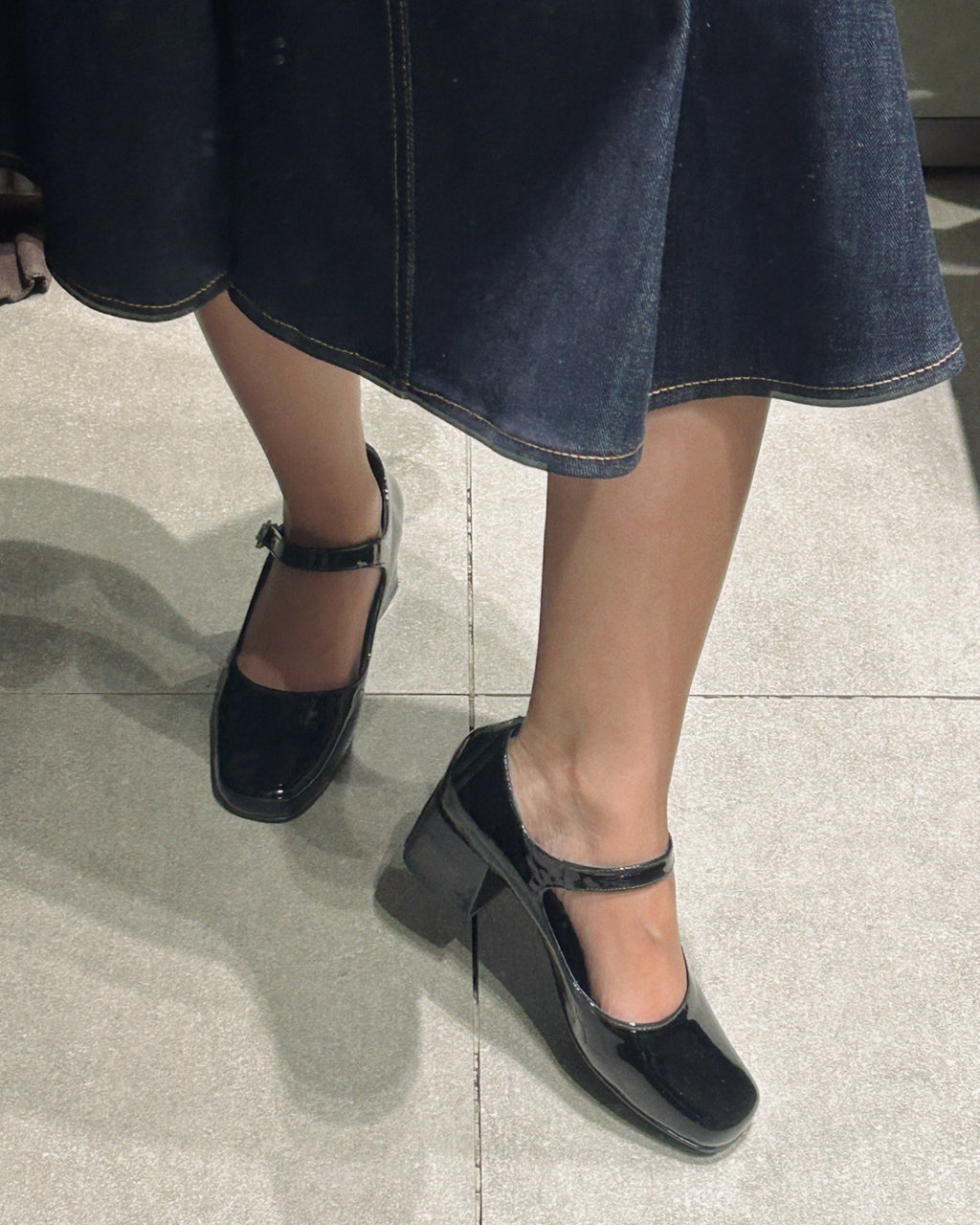 Long Island Mary Jane Black Patent Genuine Leather