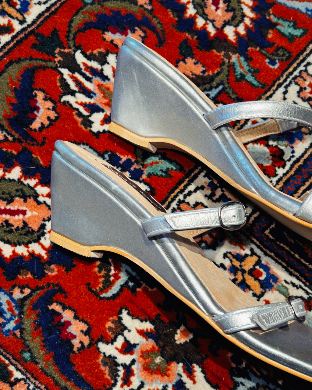 Sample Sale - Bessette Wedge Silver Leather Size 7