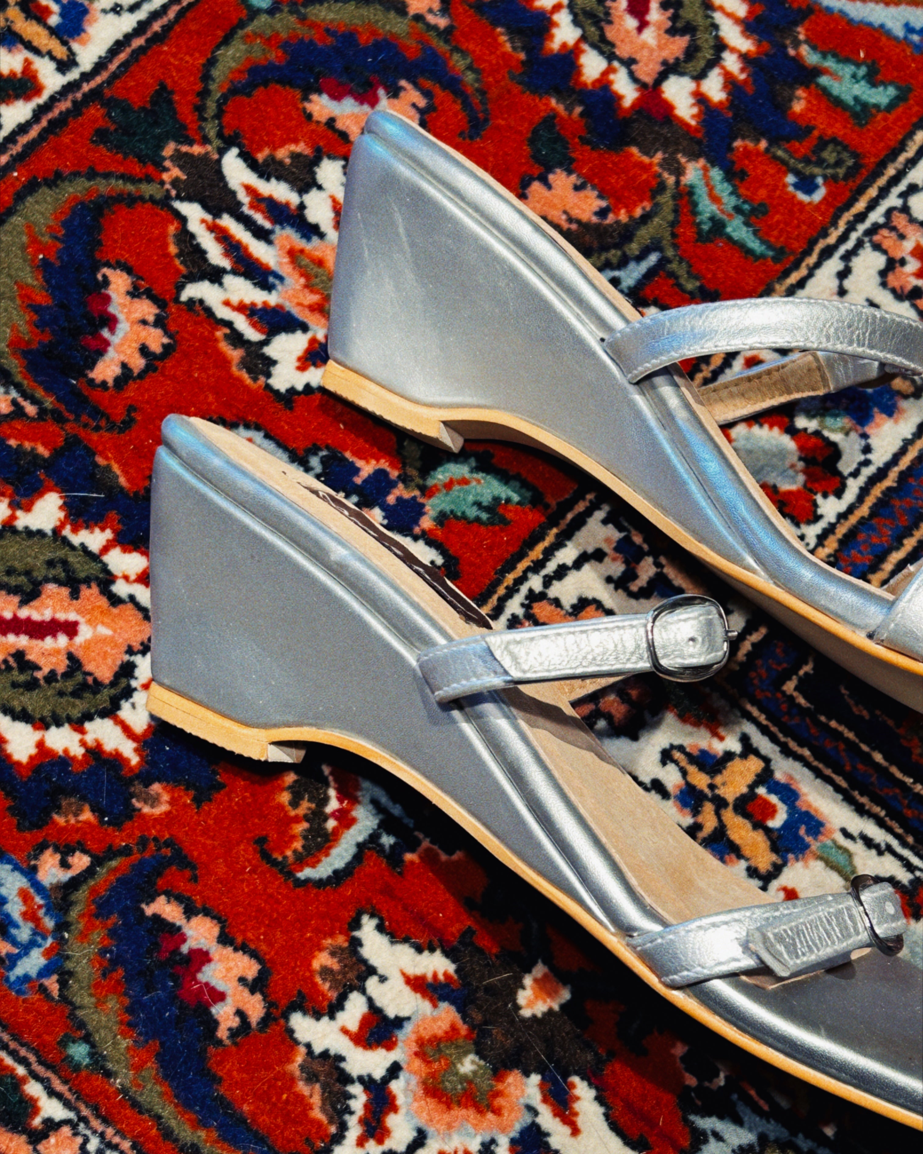Sample Sale - Bessette Wedge Silver Leather Size 7