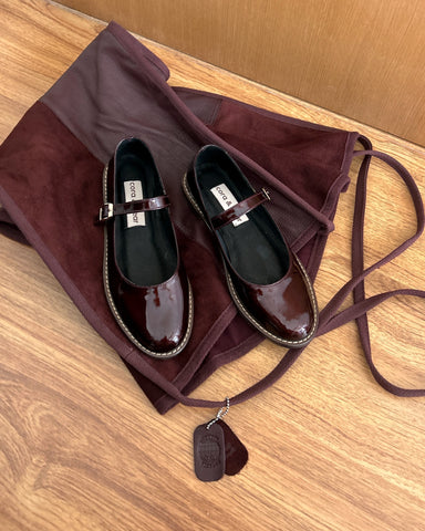 Nona Oxblood Genuine Patent Leather