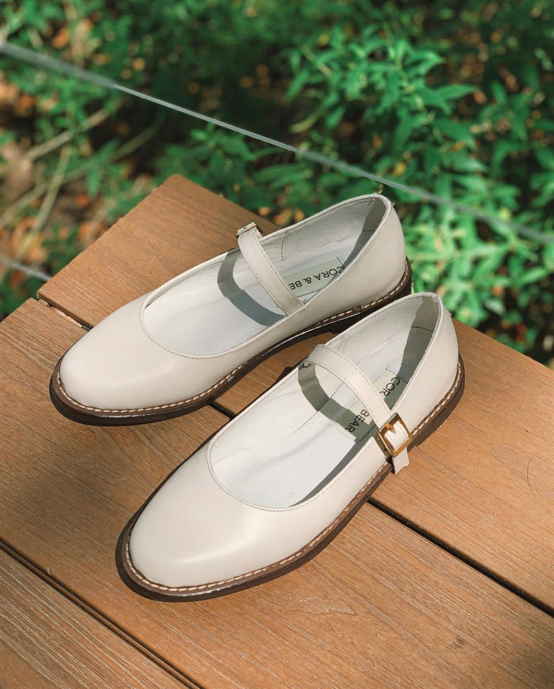 Nona Eggshell Genuine Leather - Cora and Bear