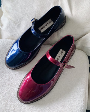 Nona Sapphire Genuine Patent Leather - Cora and Bear