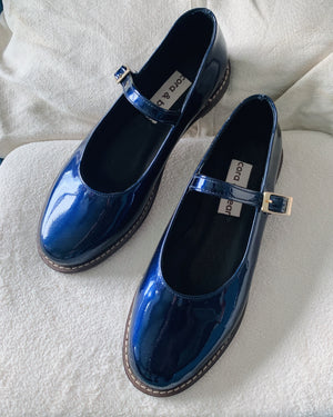 Nona Sapphire Genuine Patent Leather - Cora and Bear