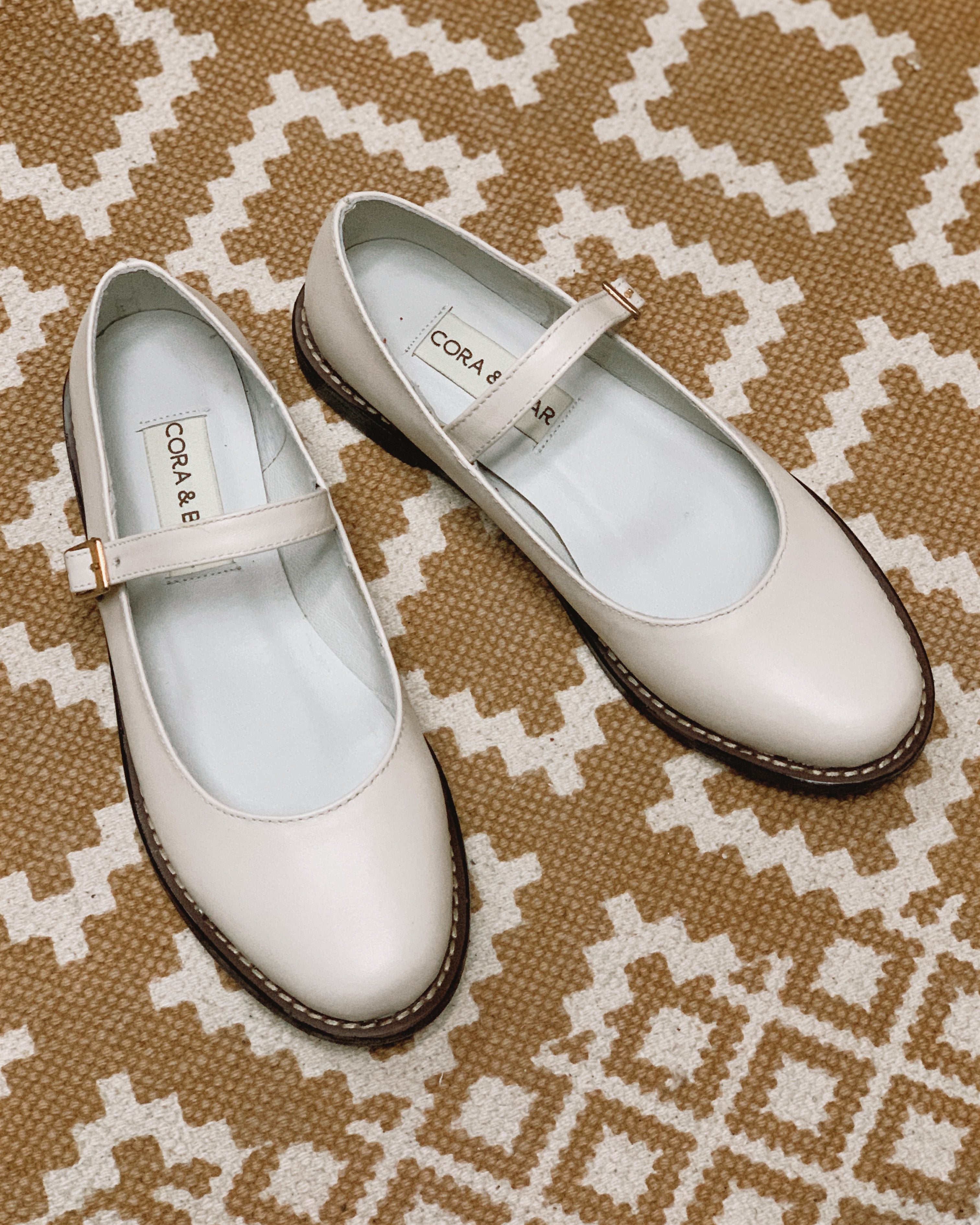 Nona Eggshell Genuine Leather - Cora and Bear