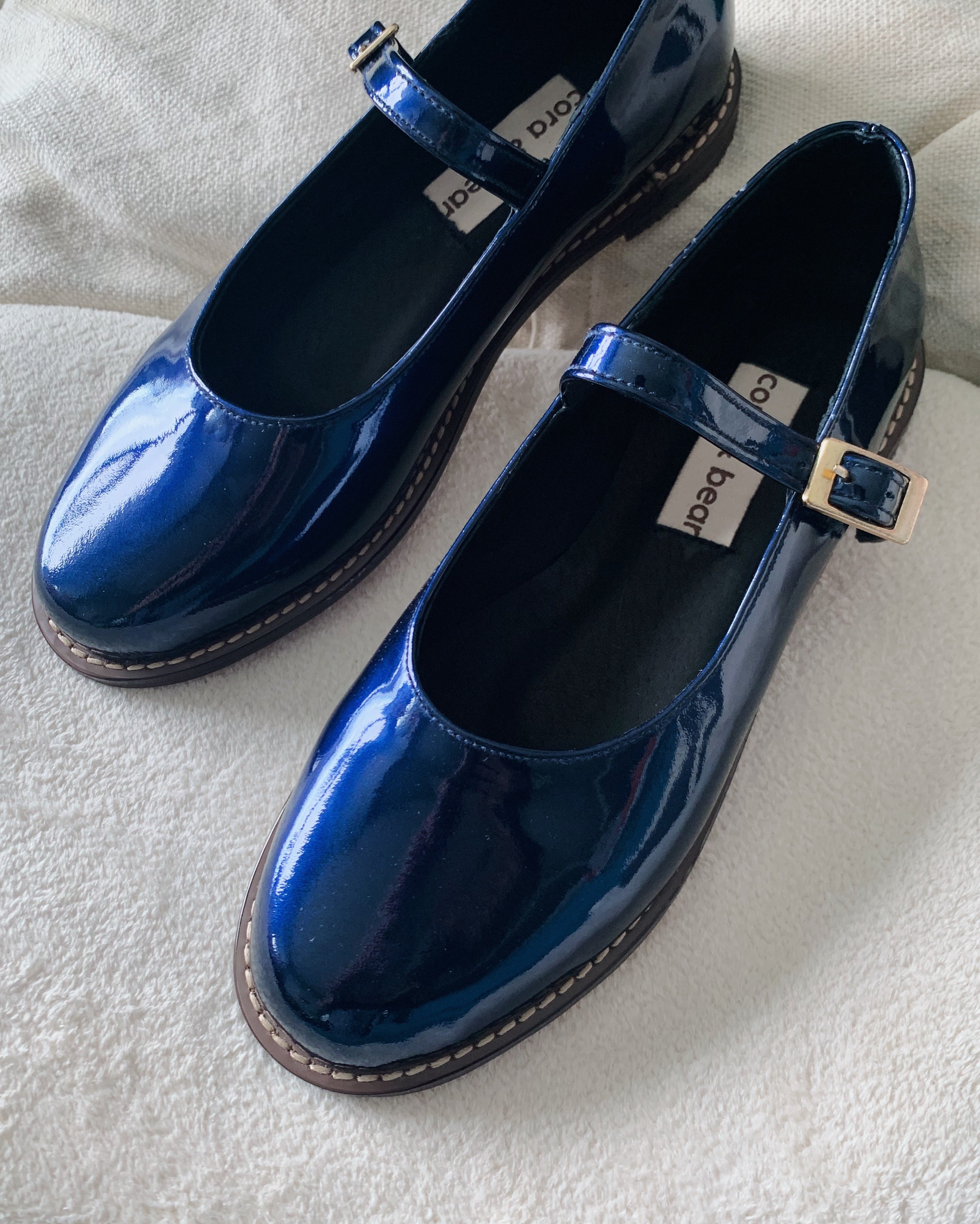 Nona Sapphire Genuine Patent Leather - Cora and Bear