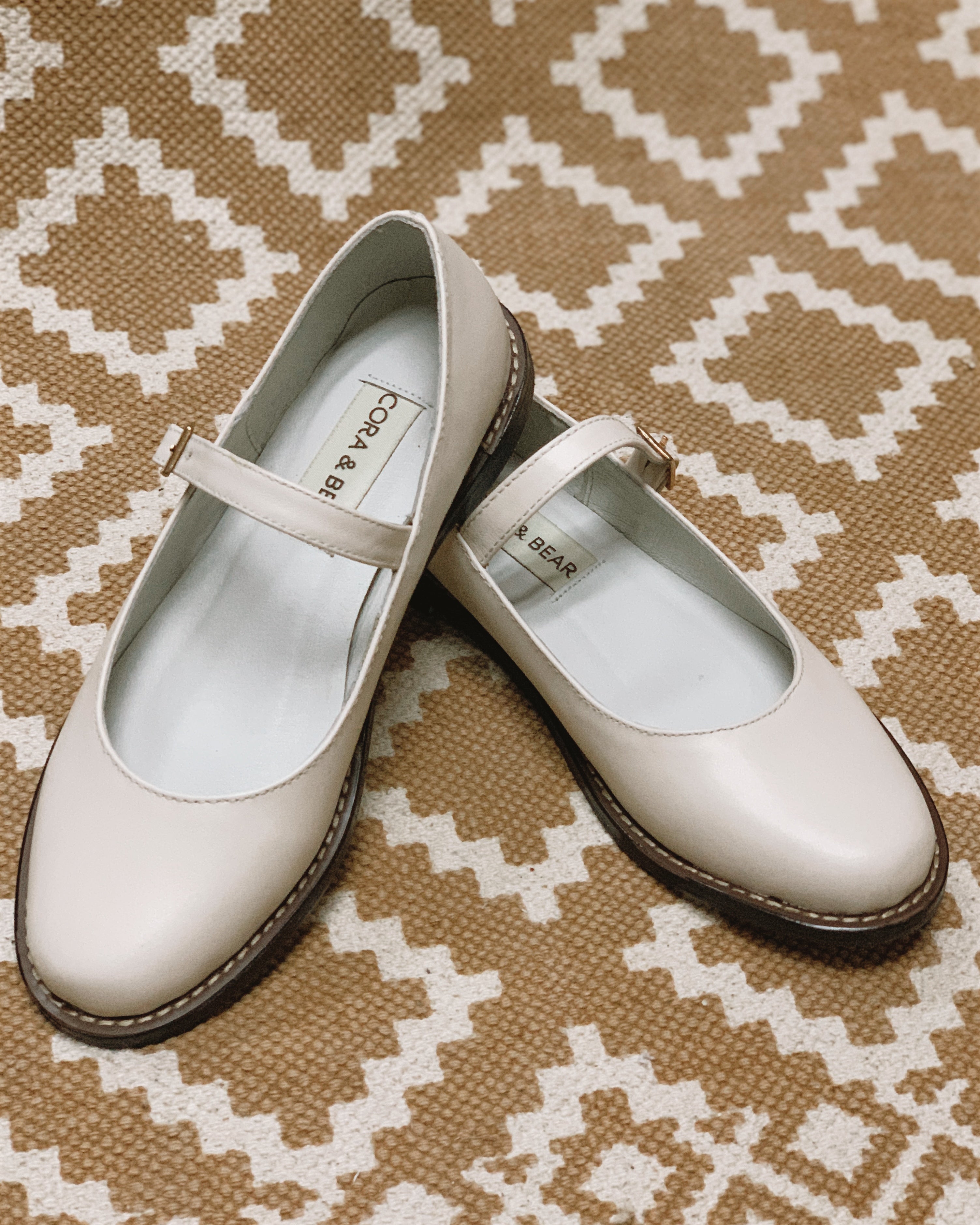 Nona Eggshell Genuine Leather - Cora and Bear